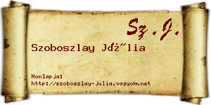 Szoboszlay Júlia névjegykártya