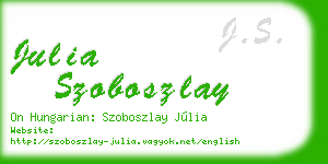 julia szoboszlay business card